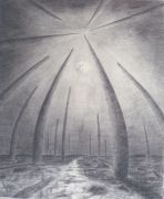 Luc Dartois 1996 - Les colonnes, dessin préparatoire - Crayon sur papier