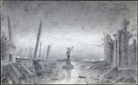 Luc Dartois 1996 - Projet non réalisé, dessin préparatoire - Crayon sur papier