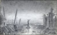 Luc Dartois 1996 - Unfinished project, preparatory drawing - Pencil on paper