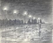Luc Dartois 1997 - La rue, dessin préparatoire - Crayon sur papier