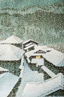Kawase Hasui (1883-1957) - Shiobara in Snowstorm (1946)