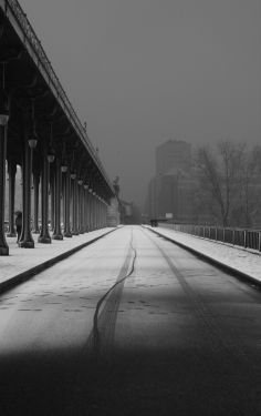 Luc Dartois 2018 - Paris sous la neige, pont de Bir-Hakeim