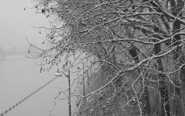 Luc Dartois 2018 - Paris inondations sous la neige, voie Georges Pompidou