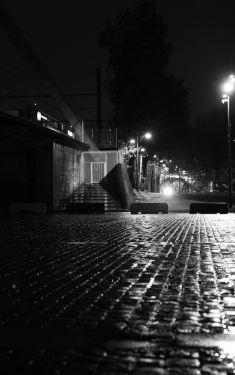 Luc Dartois 2020 - Paris la nuit sous la pluie, Port de Javel Bas (1)