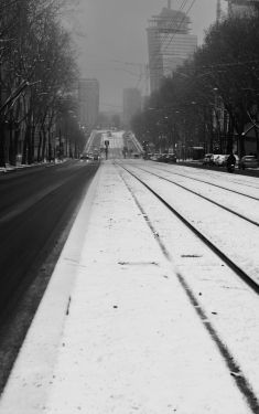Luc Dartois 2021 - Paris sous la neige, boulevard Massena