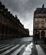 Luc Dartois 2021 - Paris, Rivoli street during the containment (2) - Digital painting