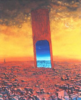 Le Seuil - Luc Dartois - Peinture et matieres sur toile 1995