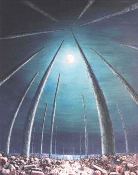 Les Colonnes - Luc Dartois - Peinture et matieres sur toile 1996