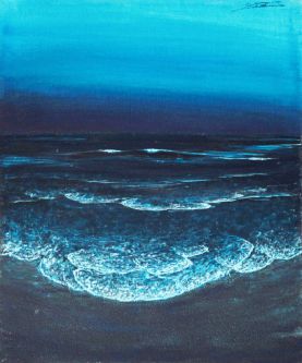 Mer nocturne - Luc Dartois - Peinture et matieres sur toile 1996