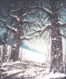 Lisiere de foret en Normandie - Luc Dartois - Peinture et matieres sur toile 1997