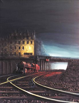 La Gare - Luc Dartois - Peinture et matieres sur toile 1998