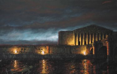 L‘Assemblee Nationale - Pont de la Concorde a Paris la nuit - Luc Dartois - Peinture et matieres sur toile 2015