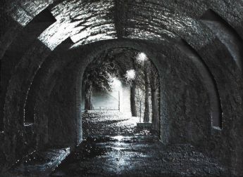 The Tunnel - Bank of the Seine in Paris at night - Luc Dartois - Paintings and matters on canvas 2015