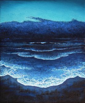 Mer nocturne - Luc Dartois - Peinture et matieres sur toile 2018