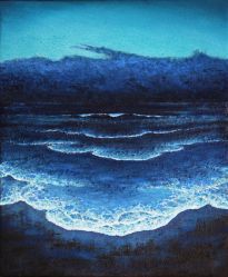 Mer nocturne - Luc Dartois - Peinture et matieres sur toile 2018