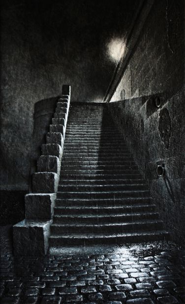 The stairway of the Quai de l‘Horloge - Luc Dartois - Paintings and matters on canvas 2020