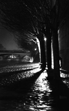 Luc Dartois 2008 - Paris by night under the rain, light and shadow (Carrousel bridge)