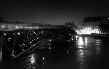 Luc Dartois 2016 - Paris by night flood, Leopold Sedar Senghor footbridge