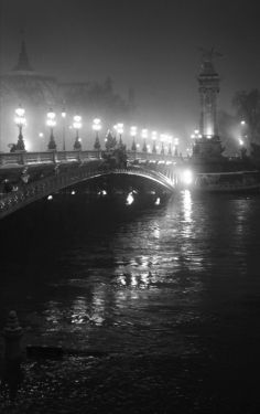 Luc Dartois 2018 - Paris by night flood under the snow, Alexandre III bridge