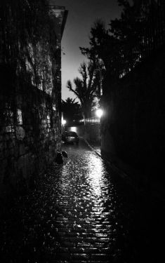 Luc Dartois 2019 - Paris la nuit sous la pluie, Rue Berton (5)