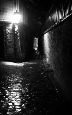Luc Dartois 2019 - Paris la nuit sous la pluie, Rue Berton (7)