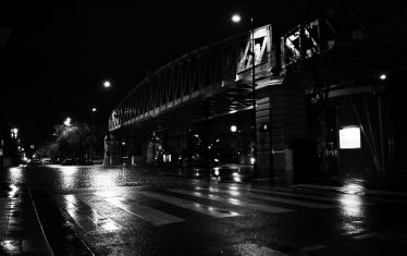 Luc Dartois 2020 - Paris by night under the rain, Cambronne Place