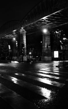Luc Dartois 2020 - Paris by night under the rain, Grenelle - Saint-Charles